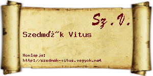 Szedmák Vitus névjegykártya
